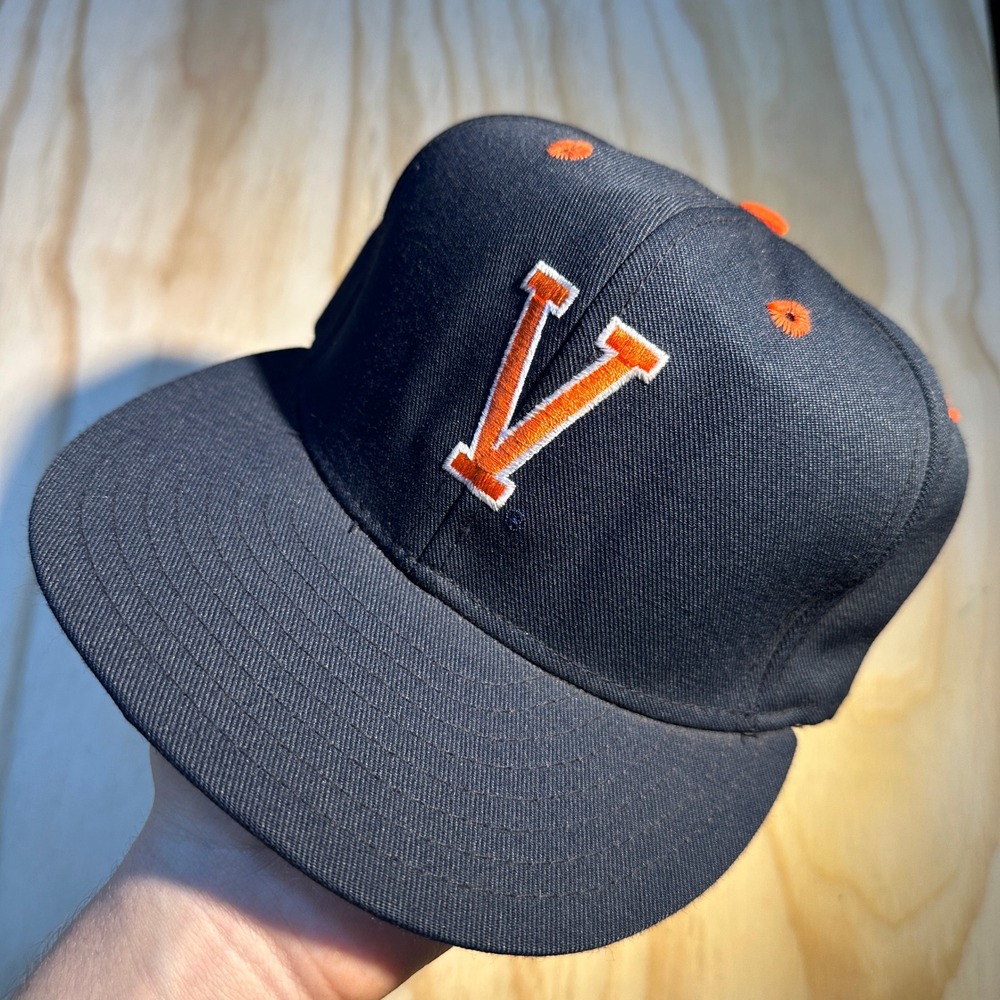 Vintage Pro-Line Virginia Cavaliers Hat Size 6 7/8 Navy Blue USA Made NWT Flaw